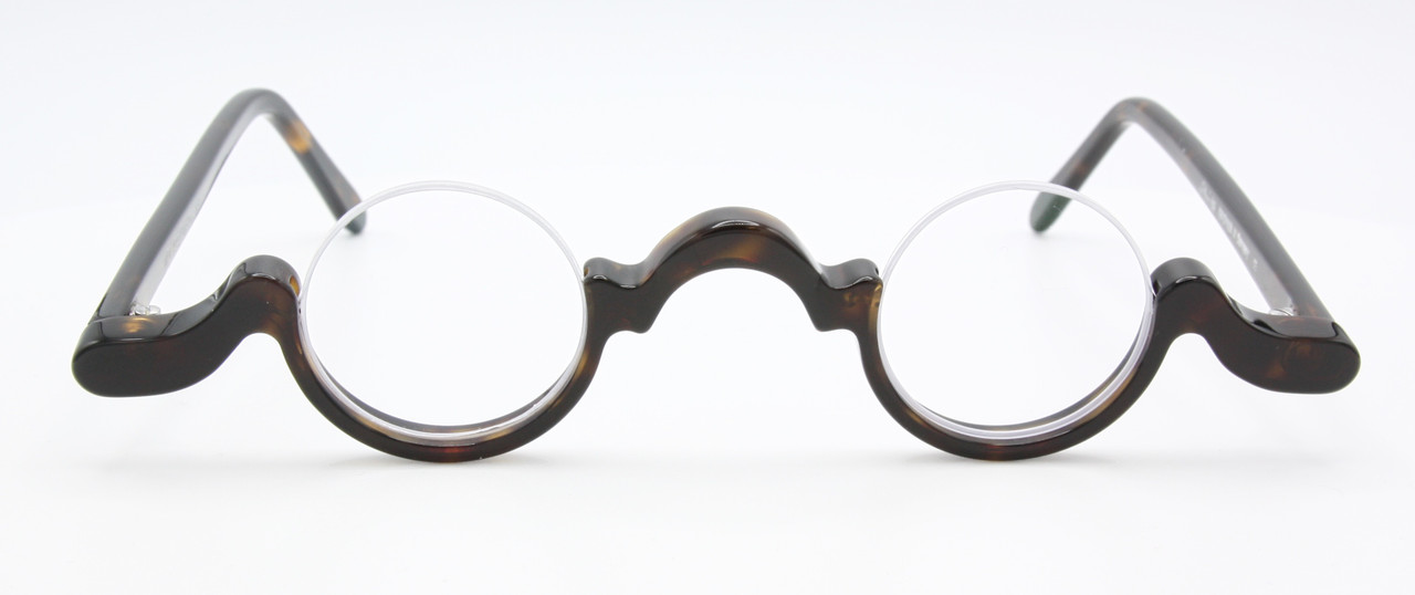 Schnuchel 1157 lower half rimmed small lens spectacles at The Old Glasses Shop Ltd