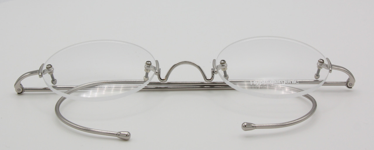 Rimless Classic True Round Glasses By Beuren In A Silver Finish