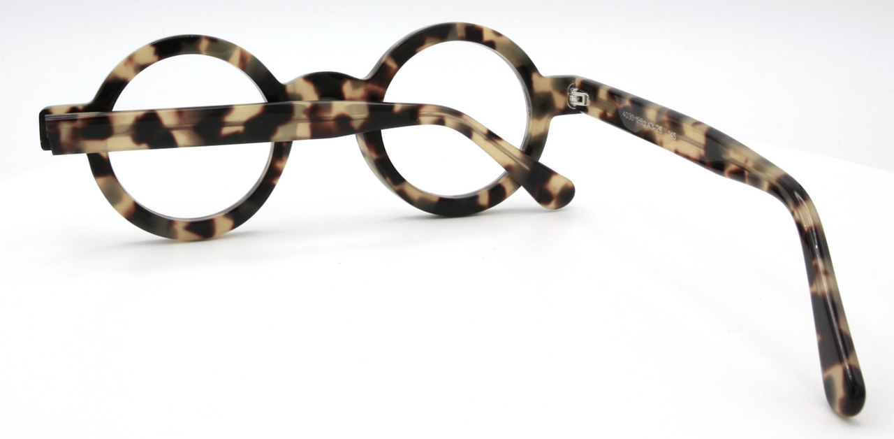 Thick Rim Eyewear Hand Made By Schnuchel 4030 True Round Blonde Tortoiseshell Effect Glasses 43mm & Sun Clip