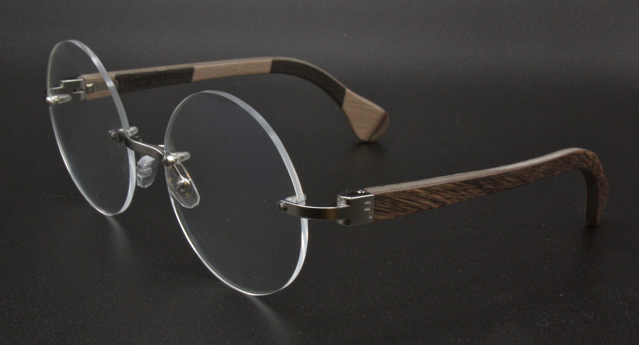 La Dolce Vita : Rimless Silver True Round Eyewear Hand Made To Order In Italy by FEB31st Model SIMONA