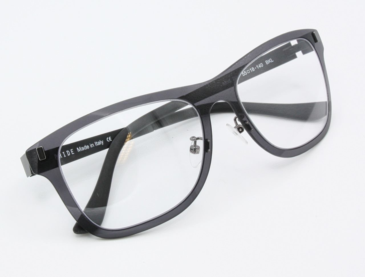 Hand Made Italian 201 Glasses By PRIDE Eyewear In A Transulcent Black Finish  55mm Eyesize