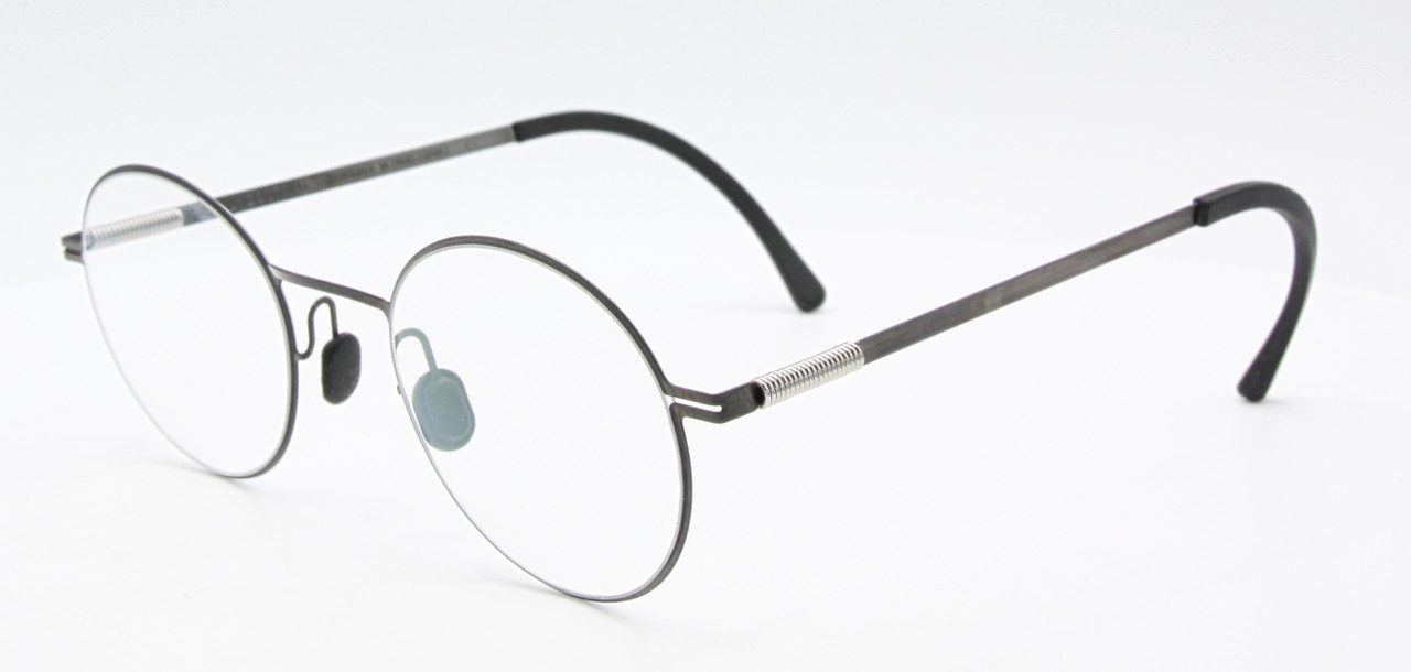 Off-round lightweight stainless stele spectacles handmade in Paris at www.theoldglassesshop.co.uk