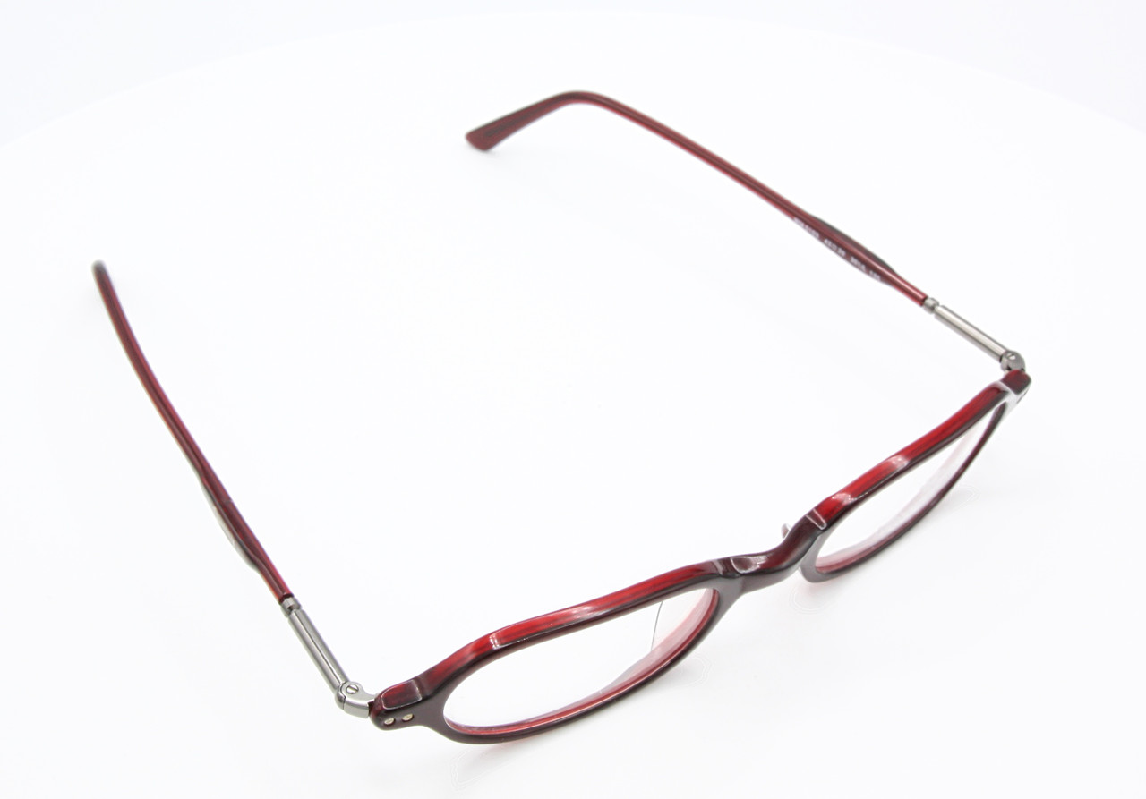 Small Style Oval Vintage Prescription Glasses By Winchester WM0103 In A Burgundy Finish