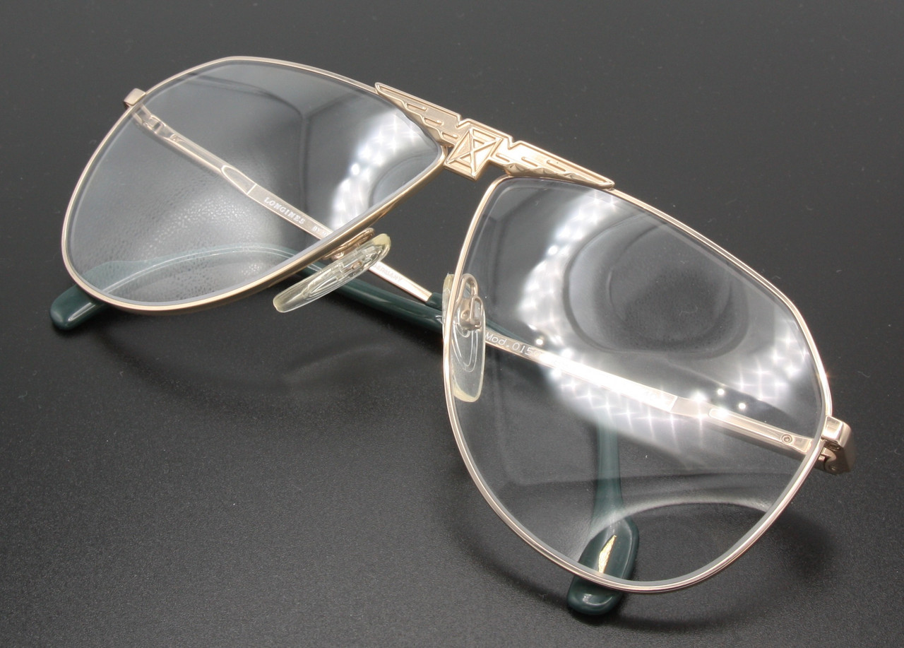 Aviator Glasses By Longines Classic Designer Vintage Glasses In A Shiny Gold Finish