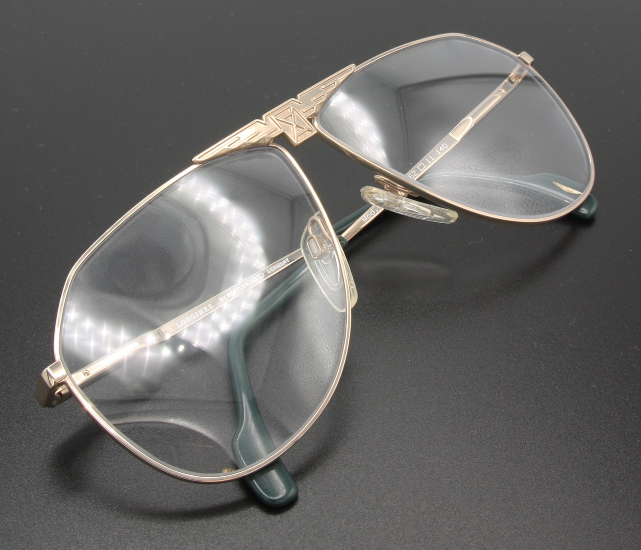 Aviator Glasses By Longines Classic Designer Vintage Glasses In A Shiny Gold Finish