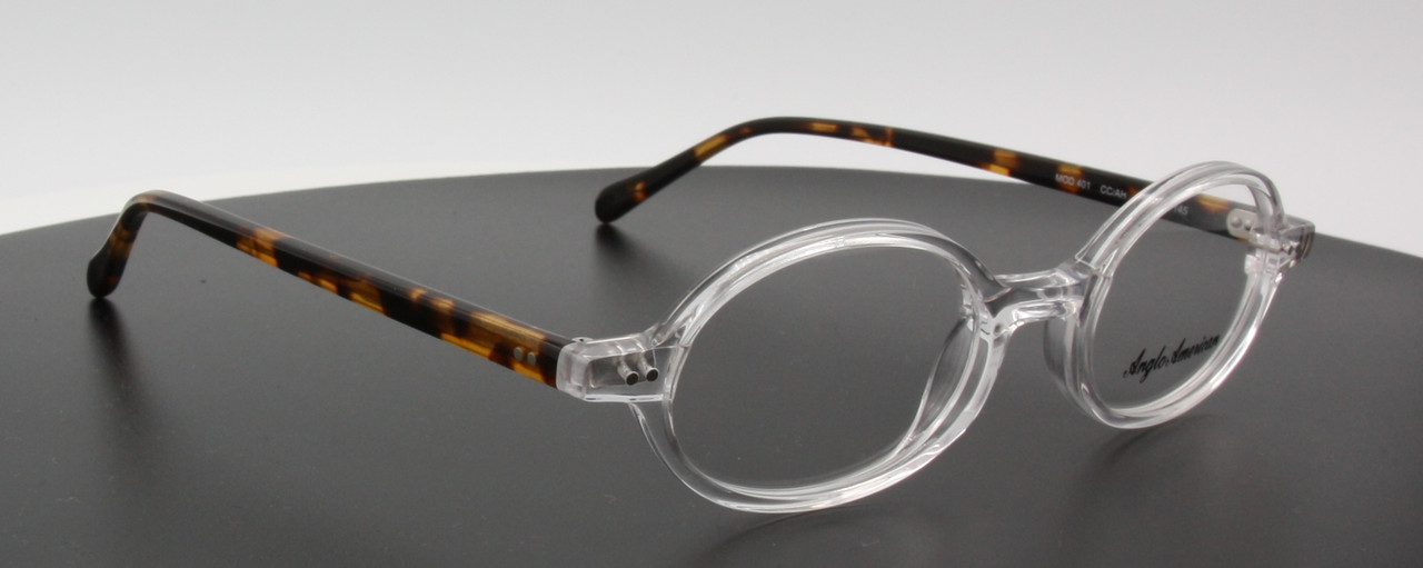 Anglo American 401 Glasses With A Clear Front & Tortoiseshell Effect Arms