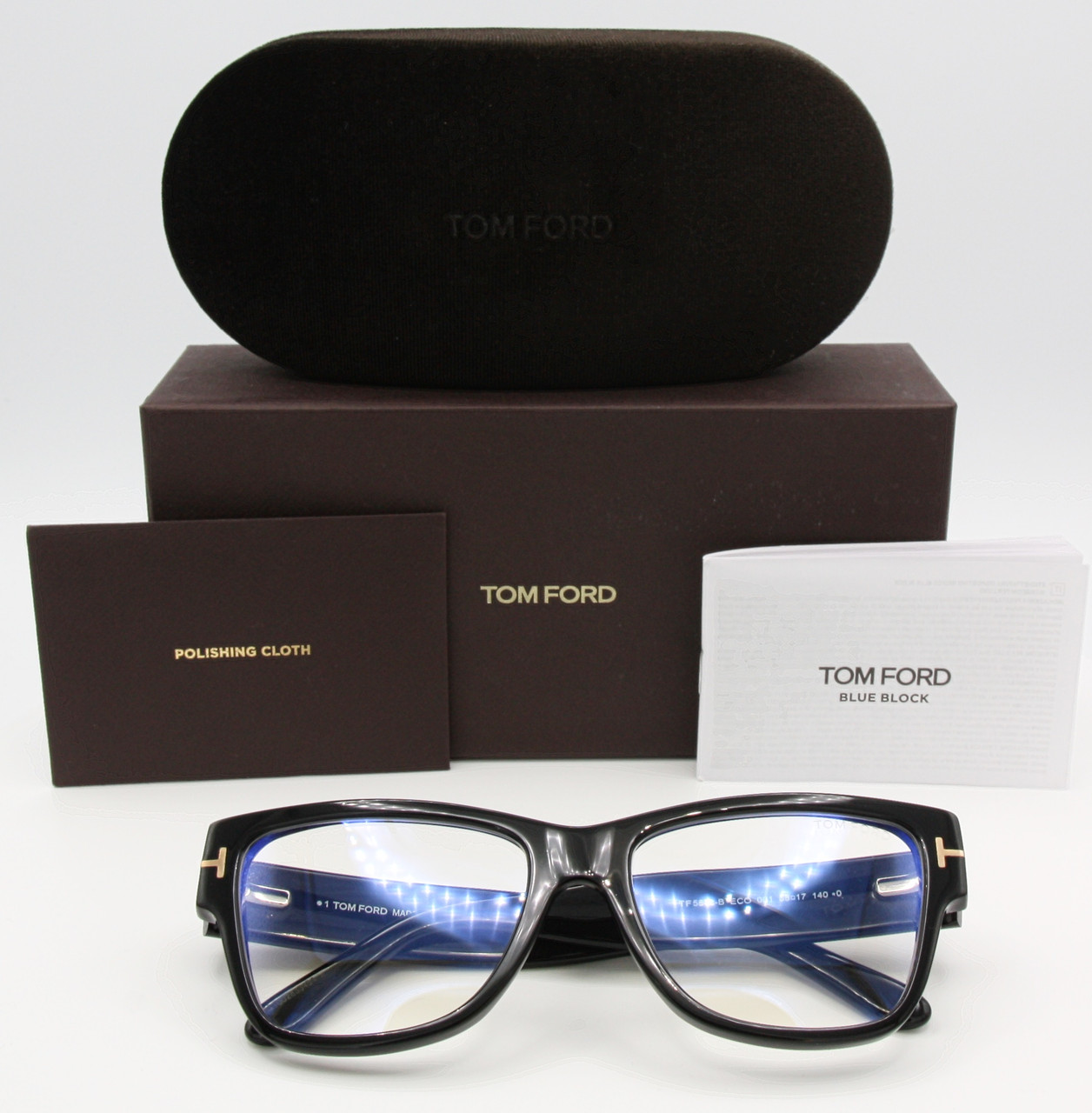 Thick Rim Tom Ford 5878 Rectangular Prescription Glasses In A Black Acetate Finish  55mm Eye Size