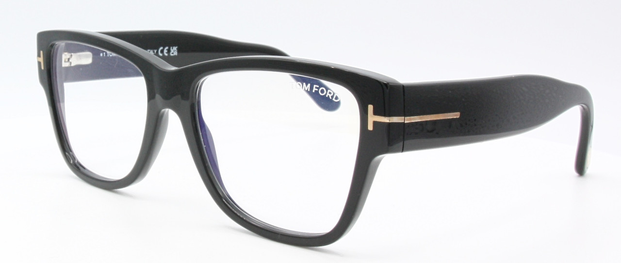 Tom Ford TF 5878 Thick Rim Black Acetate Rectangular Eyewear At The Old Glasses Shop Ltd