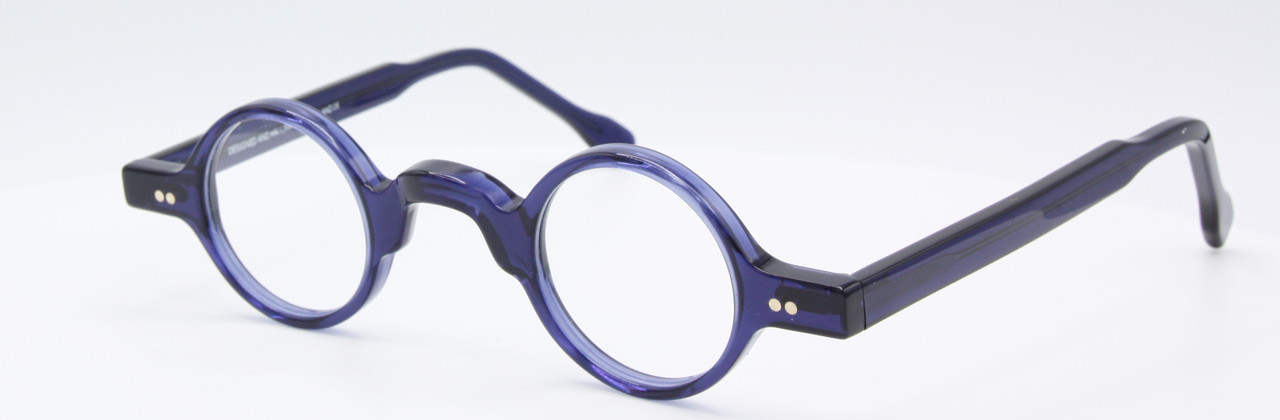 Small 33mm true round acetate spectacles by Frame Holland at The Old Glasses Shop Ltd