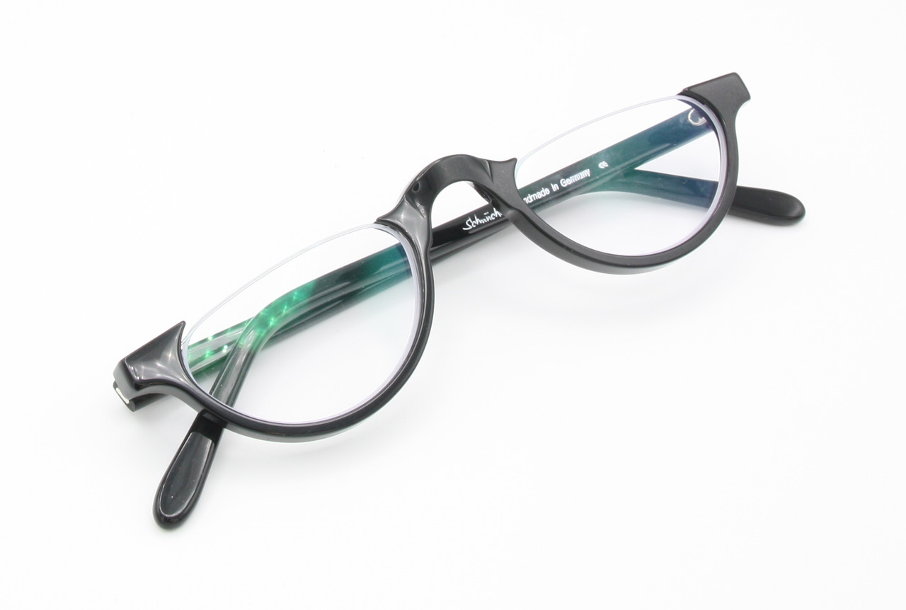 Half moon reading glasses made from a high quality black acetate - handmade in Germany