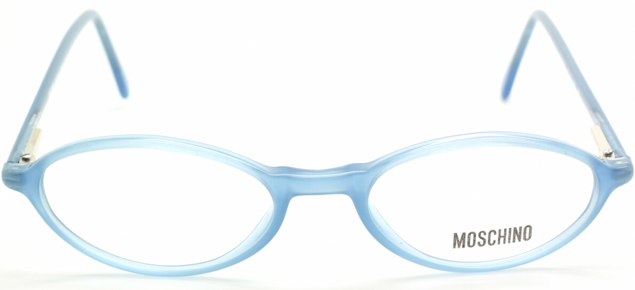 Moschino M3562 Oval Spectacles In Light Blue Acrylic Super Lightweight Eyewear