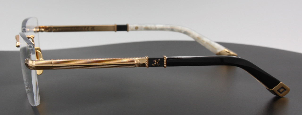 Hilton Exclusive BUCKINGHAM 1 Glasses 18kt Gold Plated Titanium Rimless Eyewear 56mm Eye Size
