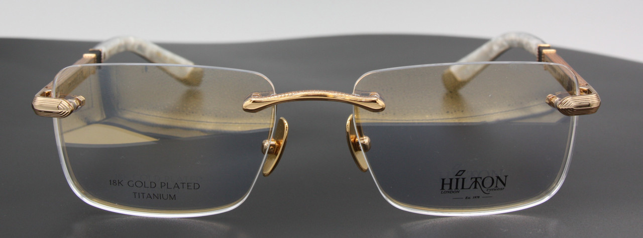 Hilton Exclusibe Buchingham 1 rimless eyewear at The Old Glasses Shop Ltd
