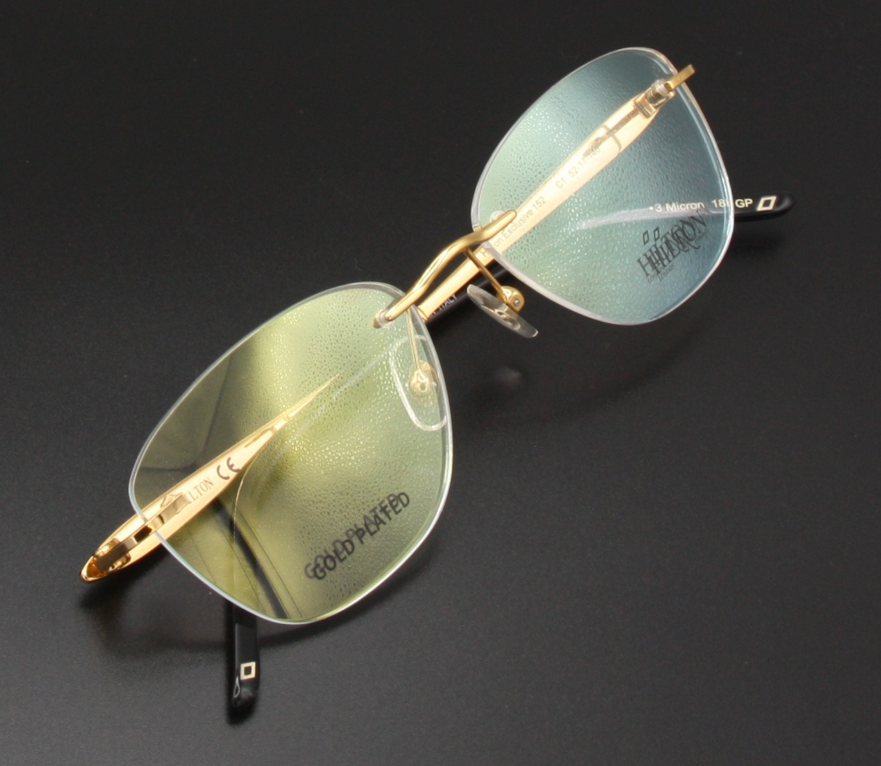 Lightweight Rimless Glasses Hilton Exclusive 152 18kt Gold Plated Eyewear 52mm Eye Size