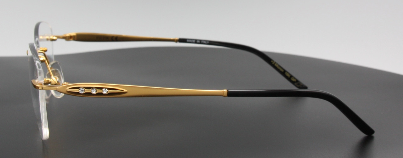 Lightweight Rimless Glasses Hilton Exclusive 152 18kt Gold Plated Eyewear 52mm Eye Size