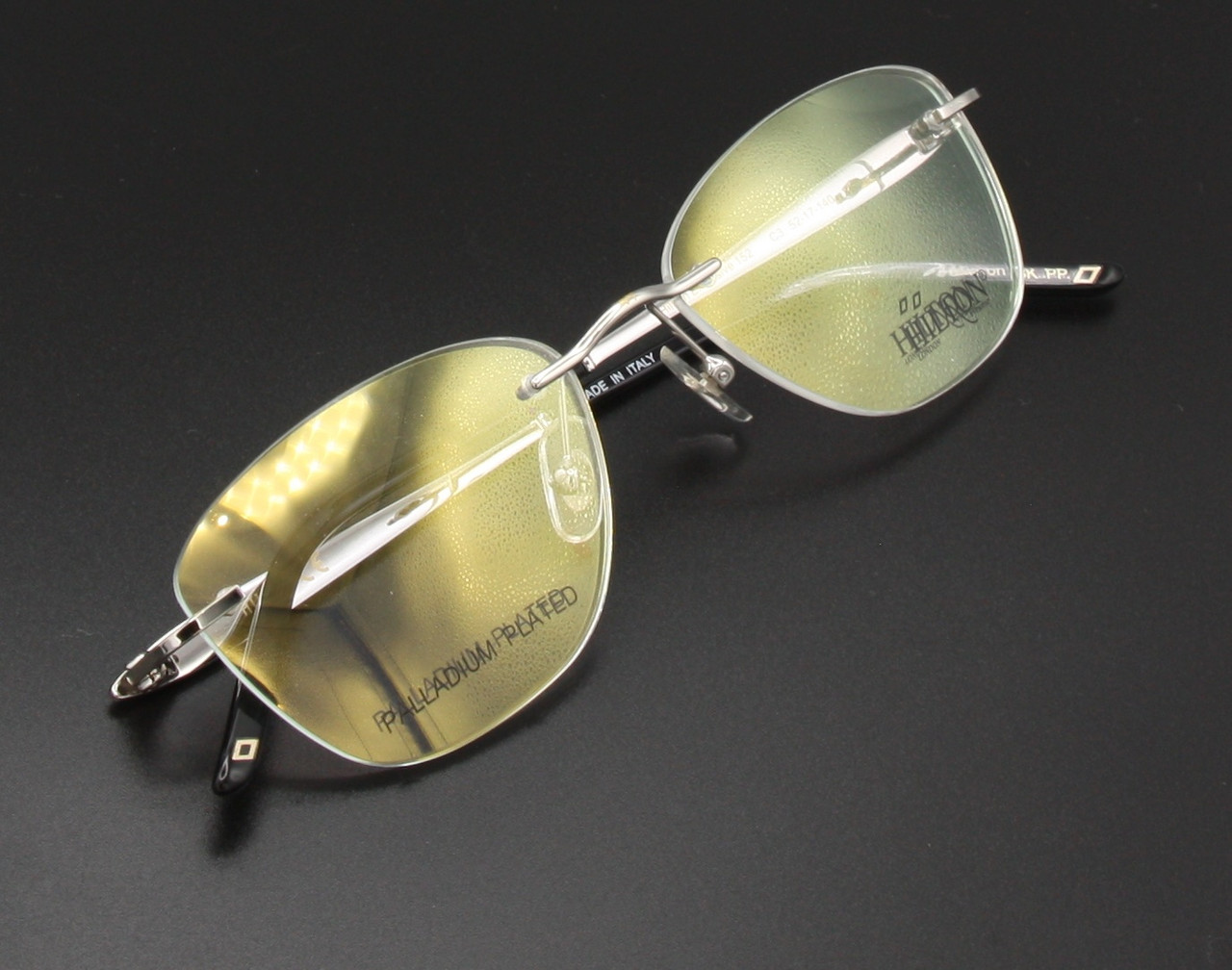 18kt Palladium Plated Glasses Hilton Exclusive 152 Silver Rimless Eyewear