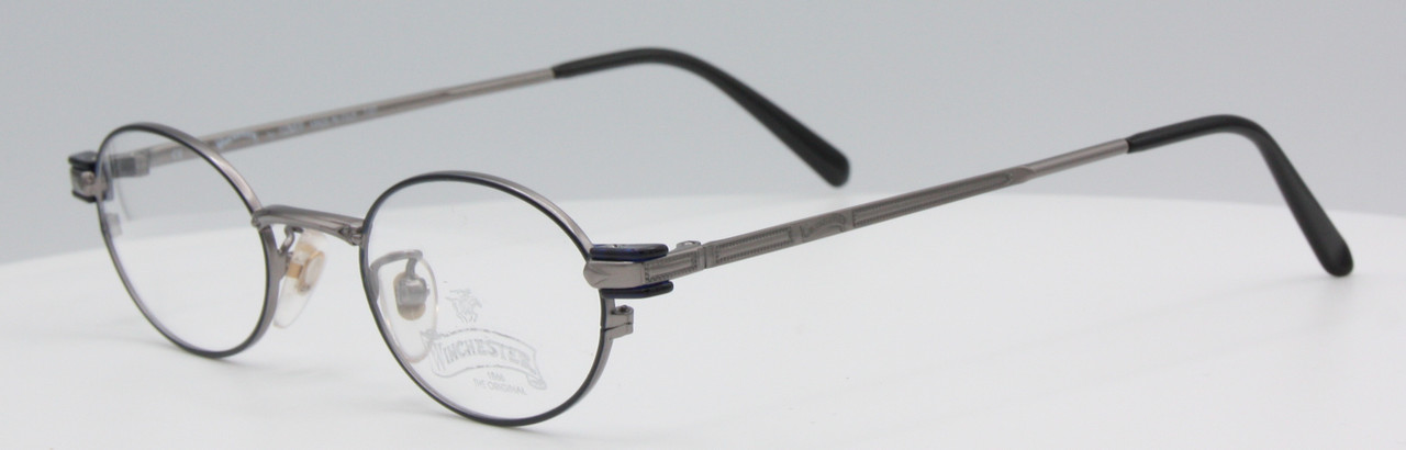 Winchester Old Style Y/24 Eyeglasses In A Black & Pewter Finish At The Old Glasses Shop