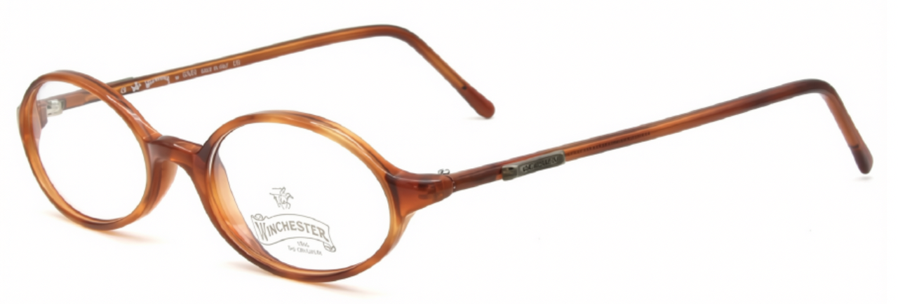 Winchester WM0098 sleek oval eyewear in a demi blonde acrylic at The Old Glasses Shop