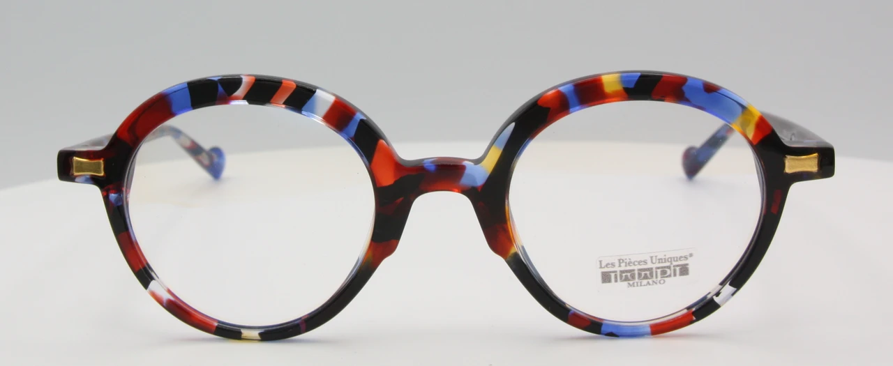 Round style multicoloured eyeglasses by Les Pieces Uniques at www.theoldglassesshop.co.uk 