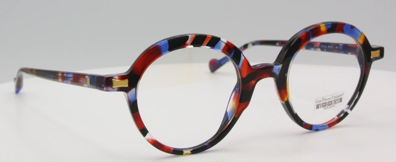 Colourful ANNA Glasses By Les Pieces Uniques Round Style Eyewear In Multicoloured Acetate 46mm Lens Size