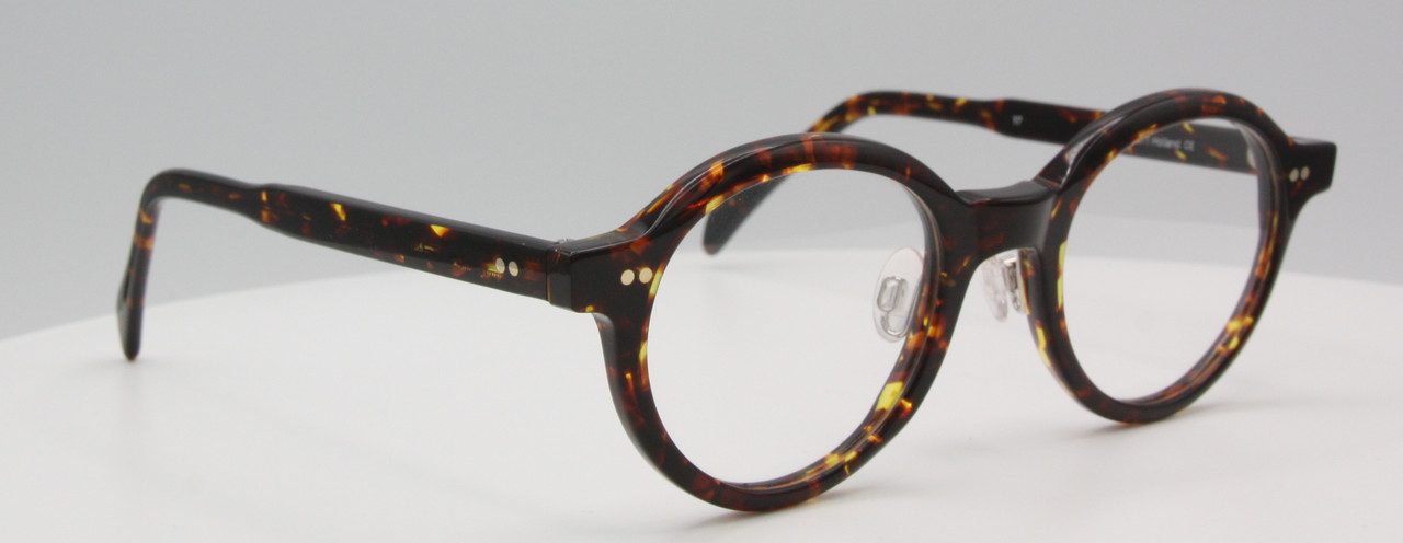 Panto Shaped Eyeglasses Handmade In Holland Preciosa 611 In A Dark Turtle Effect Acetate 48mm Lens Size