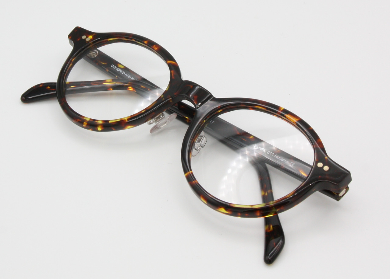 Panto Shaped Eyeglasses Handmade In Holland Preciosa 611 In A Dark Turtle Effect Acetate 48mm Lens Size