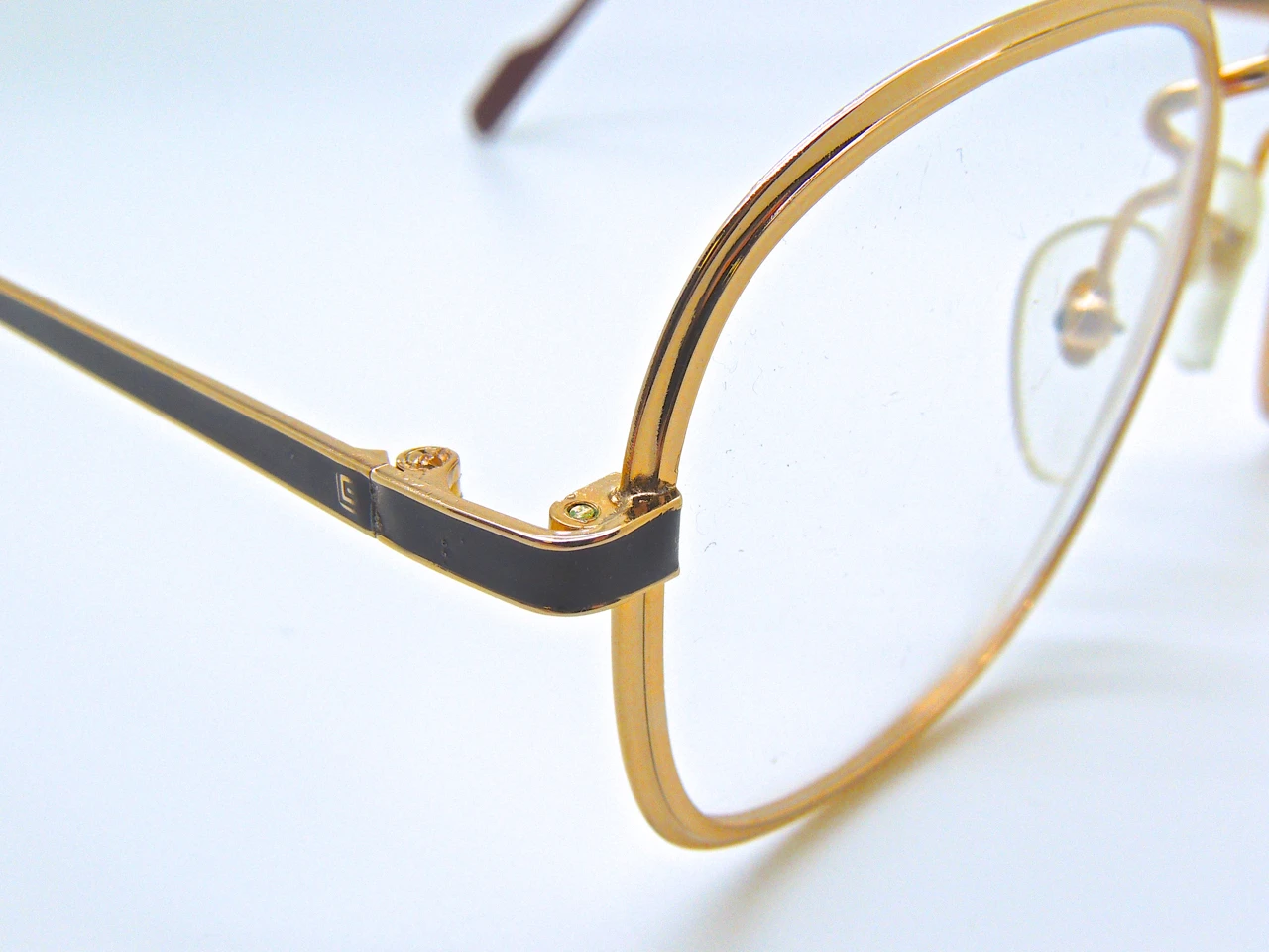 1980s Guy Laroche Square Style Glasses Designer Vintage Eyewear In A Gold Finish