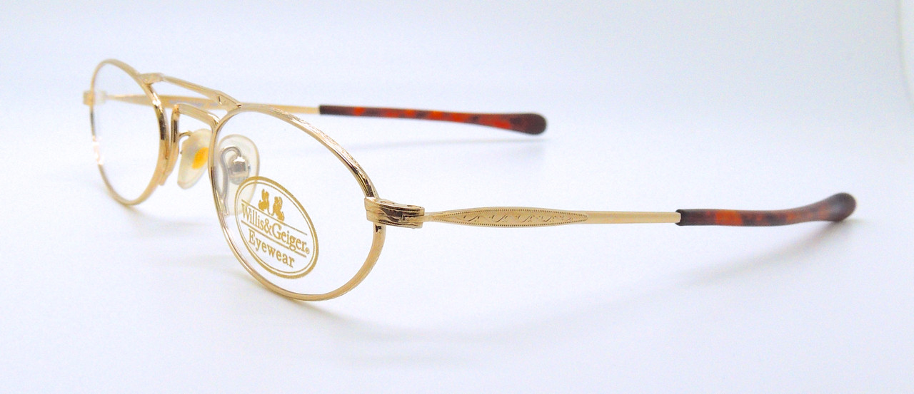 Vintage USA  Willis & Geiger American Designer Hemingway Gold Eyeglasses