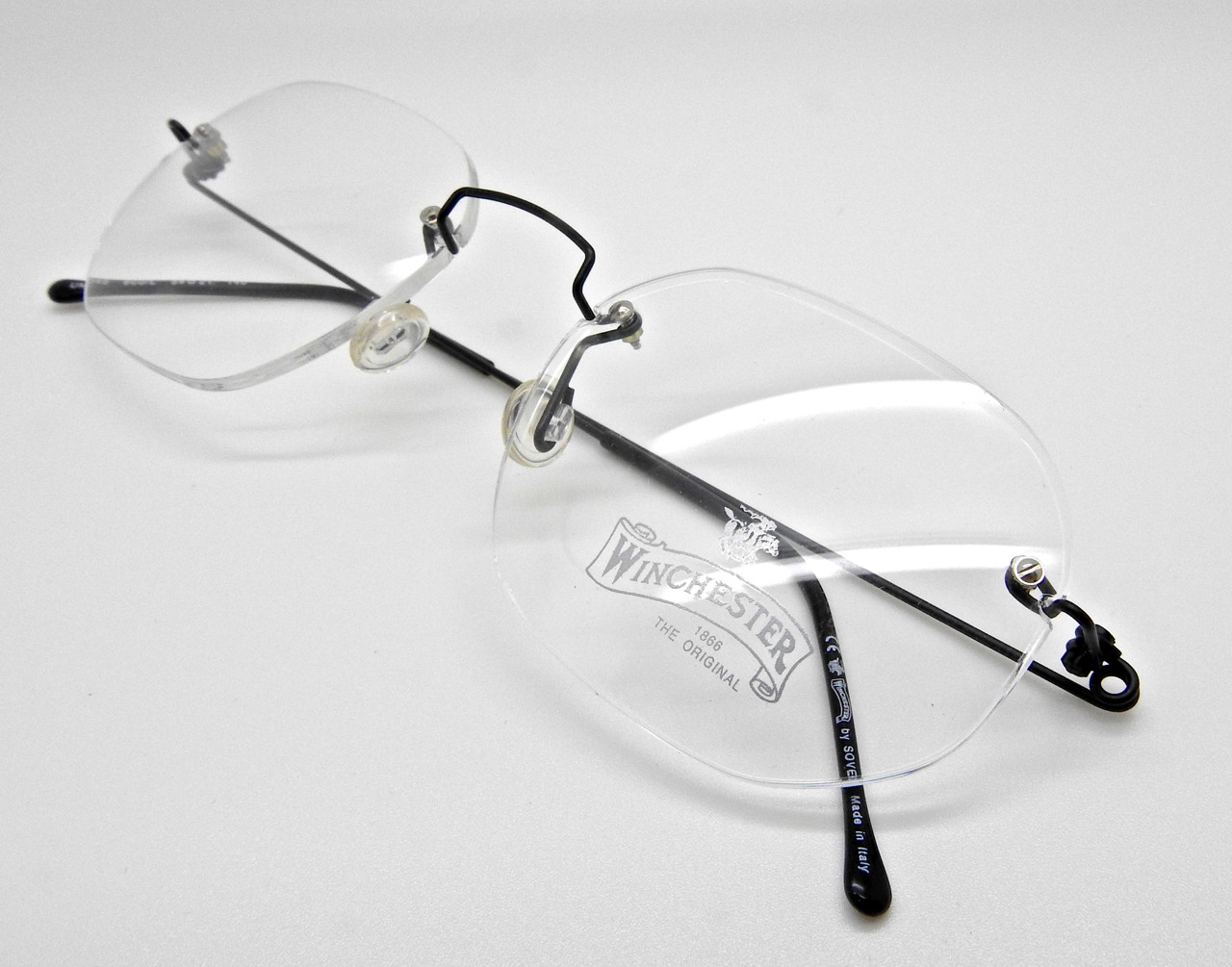 Winchester rimless prescription glasses from The Old Glasses Shop Ltd