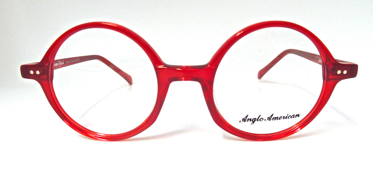 Bright Red Round Glasses Frames