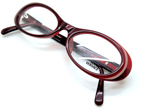 Vintage Versace V23 Burgundy Oval Eyewear At The Old Glasses Shop