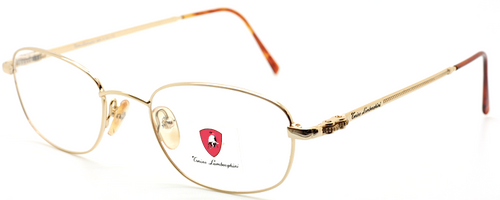 Branded Lamborghini Shiny Gold Glasses With Cogs At The Temples At www.theoldglassesshop.co.uk