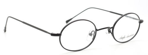 Thin Wire Oval Black Glasses By Anglo American At www.theoldglassesshop.co.uk