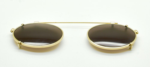 Clip on sunglasses in gold frame colour from The Old Glasses Shop Ltd