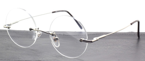 Round Rimless Vintage Style Glasses With Sprung Hinges At www.theoldglassesshop.co.uk