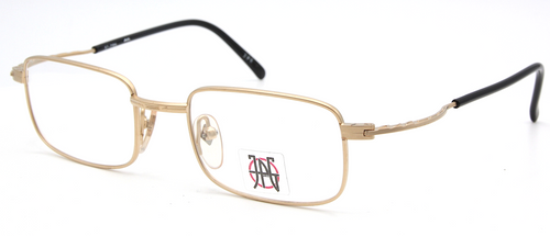 Rectangular vintage gold plated eyeglasses with bowed temples at www.theoldglassesshop.co.uk