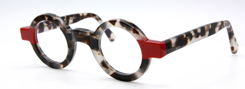 True round 36mm vibrant acetate spectacles by Schnuchel at www.theoldglassesshop.co.uk