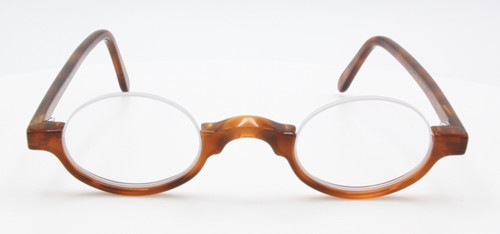Oval lower half rimmed spectacles by Schnuchel at The Old Glasses Shop Ltd