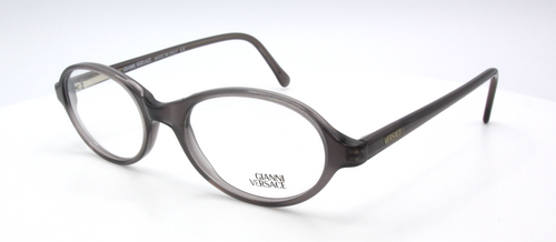 Oval shaped grey spectacles by Versace at www.theoldglassesshop.co.uk
