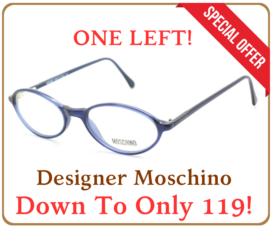 Vintage Moschino vibrant blue glasses, oval shaped vintage eyewear on SALE!