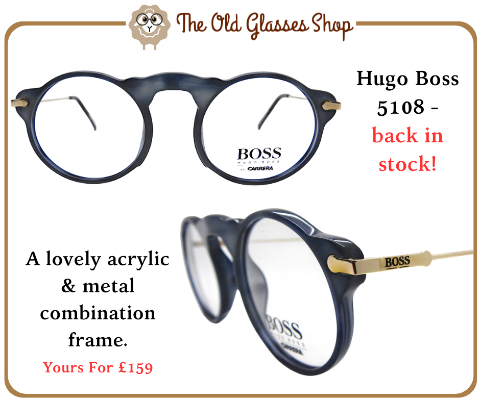 Hugo Boss 5108 circular navy blue acrylic spectacles at The Old Glasses Shop 