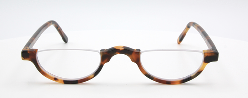 Schnuchel Hand Made Eyewear 313 Half Moon Spectacles In a Tortoiseshell Effect Acetate 44mm Eye Size The Old Glasses Shop Ltd