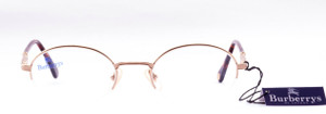 Burberry B8787 gold half rim metal designer vintage frames