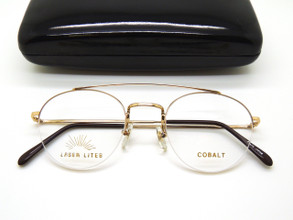 LASER LITES Half Rim Aviator Prescription Glasses In Shiny Gold Finish ...