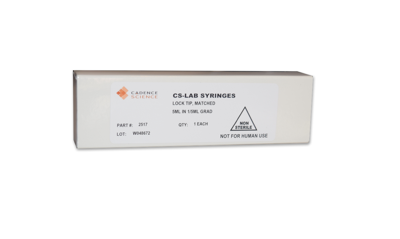 CS Lab Matched Numbered Glass Syringes 5ml, lock tip (Individual) Cadence Science