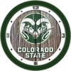 Colorado State Rams - Weathered Wood Team Wall Clock