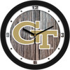 Georgia Tech Yellow Jackets - Weathered Wood Team Wall Clock