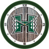 Hawaii Warriors - Weathered Wood Team Wall Clock