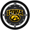 Iowa Hawkeyes - Carbon Fiber Textured Team Wall Clock