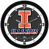 Illinois Fighting Illini - Carbon Fiber Textured Team Wall Clock